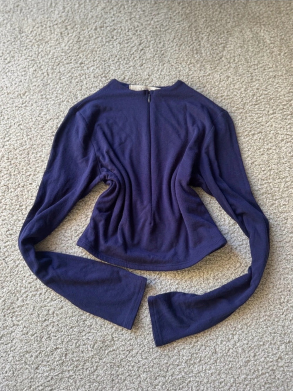 OOTDFash Navy Long Sleeve Cropped Knit Top - y2k sexy